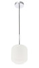 Living District LD2273C Collier 1 light Chrome and Frosted white glass pendant