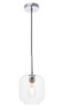 Living District LD2272C Collier 1 light Chrome and Clear glass pendant