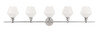 Living District LD2325C Gene 5 light Chrome and Frosted white glass Wall sconce Living District LD2325C Gene 5 light Chrome and Frosted white glass Wall sconce