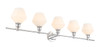 Living District LD2325C Gene 5 light Chrome and Frosted white glass Wall sconce Living District LD2325C Gene 5 light Chrome and Frosted white glass Wall sconce