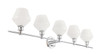 Living District LD2325C Gene 5 light Chrome and Frosted white glass Wall sconce Living District LD2325C Gene 5 light Chrome and Frosted white glass Wall sconce