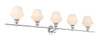 Living District LD2325C Gene 5 light Chrome and Frosted white glass Wall sconce Living District LD2325C Gene 5 light Chrome and Frosted white glass Wall sconce