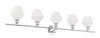 Living District LD2325C Gene 5 light Chrome and Frosted white glass Wall sconce Living District LD2325C Gene 5 light Chrome and Frosted white glass Wall sconce