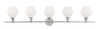 Living District LD2325C Gene 5 light Chrome and Frosted white glass Wall sconce Living District LD2325C Gene 5 light Chrome and Frosted white glass Wall sconce
