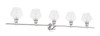 Living District LD2324C Gene 5 light Chrome and Clear  glass Wall sconce
