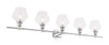 Living District LD2324C Gene 5 light Chrome and Clear  glass Wall sconce