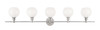 Living District LD2327C Collier 5 light Chrome and Frosted white glass Wall sconce