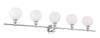 Living District LD2327C Collier 5 light Chrome and Frosted white glass Wall sconce