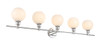 Living District LD2327C Collier 5 light Chrome and Frosted white glass Wall sconce