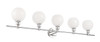 Living District LD2327C Collier 5 light Chrome and Frosted white glass Wall sconce