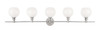 Living District LD2327C Collier 5 light Chrome and Frosted white glass Wall sconce