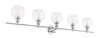 Living District LD2326C Collier 5 light Chrome and Clear glass Wall sconce