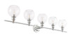 Living District LD2326C Collier 5 light Chrome and Clear glass Wall sconce