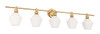 Living District LD2325BR Gene 5 light Brass and Frosted white glass Wall sconce