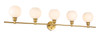 Living District LD2327BR Collier 5 light Brass and Frosted white glass Wall sconce