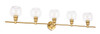 Living District LD2326BR Collier 5 light Brass and Clear glass Wall sconce