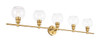 Living District LD2326BR Collier 5 light Brass and Clear glass Wall sconce