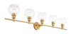 Living District LD2326BR Collier 5 light Brass and Clear glass Wall sconce