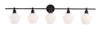 Living District LD2325BK Gene 5 light Black and Frosted white glass Wall sconce