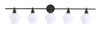 Living District LD2325BK Gene 5 light Black and Frosted white glass Wall sconce