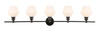 Living District LD2325BK Gene 5 light Black and Frosted white glass Wall sconce