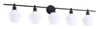 Living District LD2325BK Gene 5 light Black and Frosted white glass Wall sconce