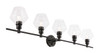 Living District LD2324BK Gene 5 light Black and Clear glass Wall sconce