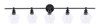 Living District LD2324BK Gene 5 light Black and Clear glass Wall sconce