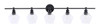 Living District LD2324BK Gene 5 light Black and Clear glass Wall sconce