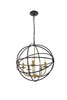 Living District LD4006D20BRD Octavia 5 light Brass and Dark Brown Pendant