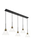 Living District LD4017D48BRB Histoire 5 light brass and black Pendant