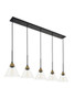 Living District LD4017D48BRB Histoire 5 light brass and black Pendant