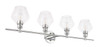 Living District LD2320C Gene 4 light Chrome and Clear glass Wall sconce