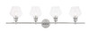 Living District LD2320C Gene 4 light Chrome and Clear glass Wall sconce