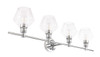 Living District LD2320C Gene 4 light Chrome and Clear glass Wall sconce