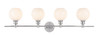 Living District LD2323C Collier 4 light Chrome and Frosted white glass Wall sconce
