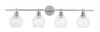 Living District LD2322C Collier 4 light Chrome and Clear glass Wall sconce
