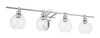 Living District LD2322C Collier 4 light Chrome and Clear glass Wall sconce