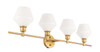 Living District LD2321BR Gene 4 light Brass and Frosted white glass Wall sconce