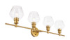 Living District LD2320BR Gene 4 light Brass and Clear glass Wall sconce