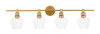 Living District LD2320BR Gene 4 light Brass and Clear glass Wall sconce