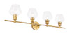 Living District LD2320BR Gene 4 light Brass and Clear glass Wall sconce