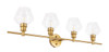 Living District LD2320BR Gene 4 light Brass and Clear glass Wall sconce