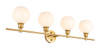 Living District LD2323BR Collier 4 light Brass and Frosted white glass Wall sconce