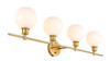 Living District LD2323BR Collier 4 light Brass and Frosted white glass Wall sconce