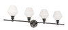 Living District LD2321BK Gene 4 light Black and Frosted white glass Wall sconce