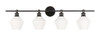Living District LD2321BK Gene 4 light Black and Frosted white glass Wall sconce