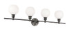 Living District LD2323BK Collier 4 light Black and Frosted white glass Wall sconce