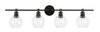 Living District LD2322BK Collier 4 light Black and Clear glass Wall sconce