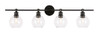 Living District LD2322BK Collier 4 light Black and Clear glass Wall sconce